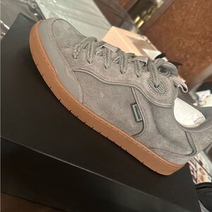 Gray Casual Coach Sneakers with Brown Sole
